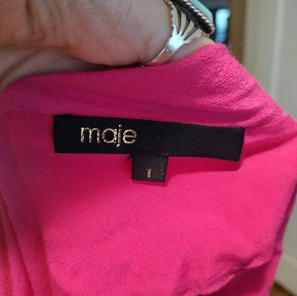 Maje Fae Whimsical Pink Floral Dress With Open Back - Picture 12 of 12